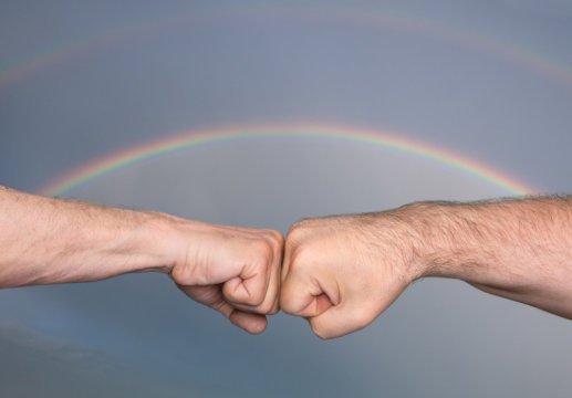 Fist bumping beats germ-spreading handshake